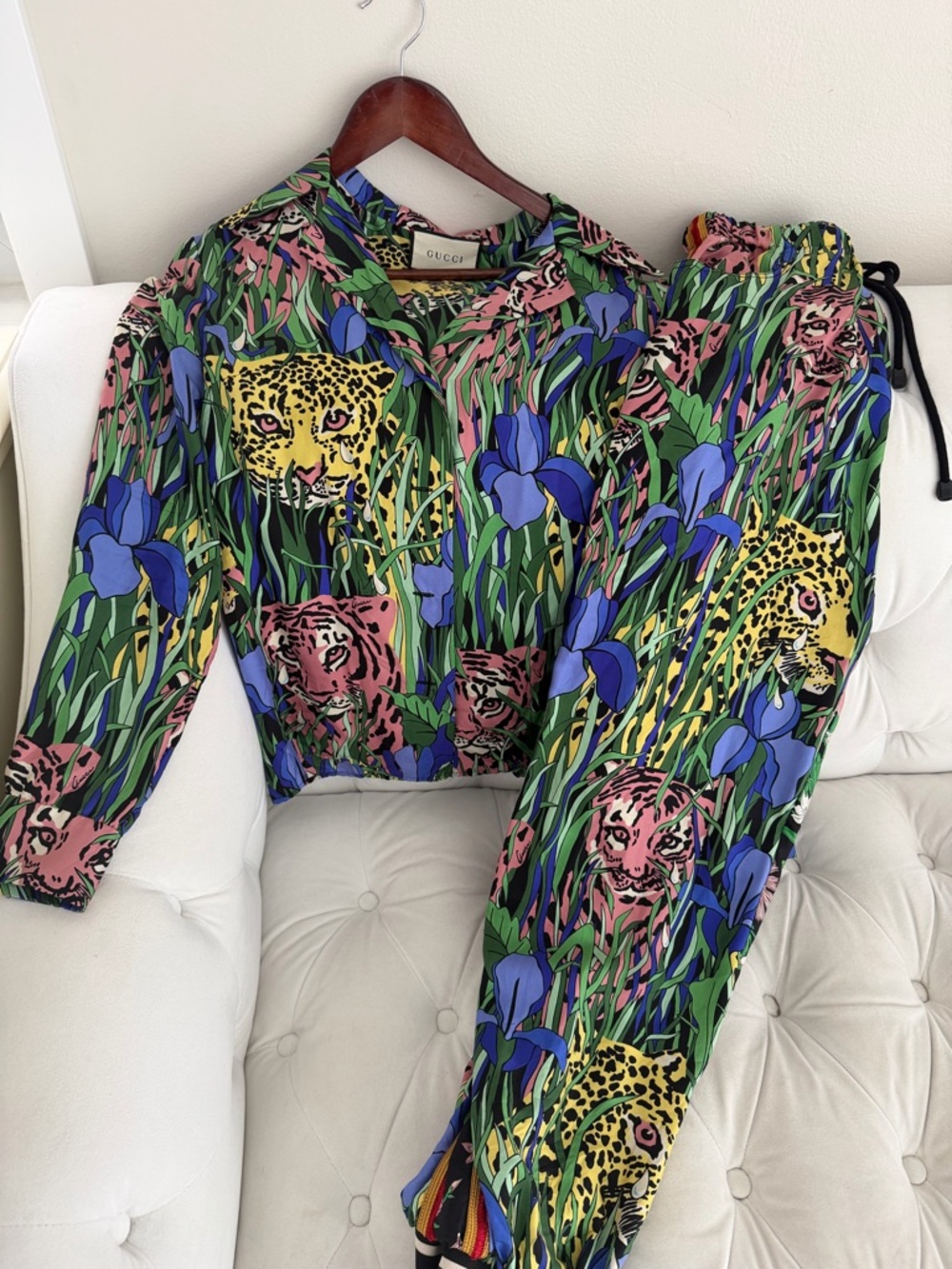 Gucci Multicolor Floral & Leopard Print Two-Piece Set